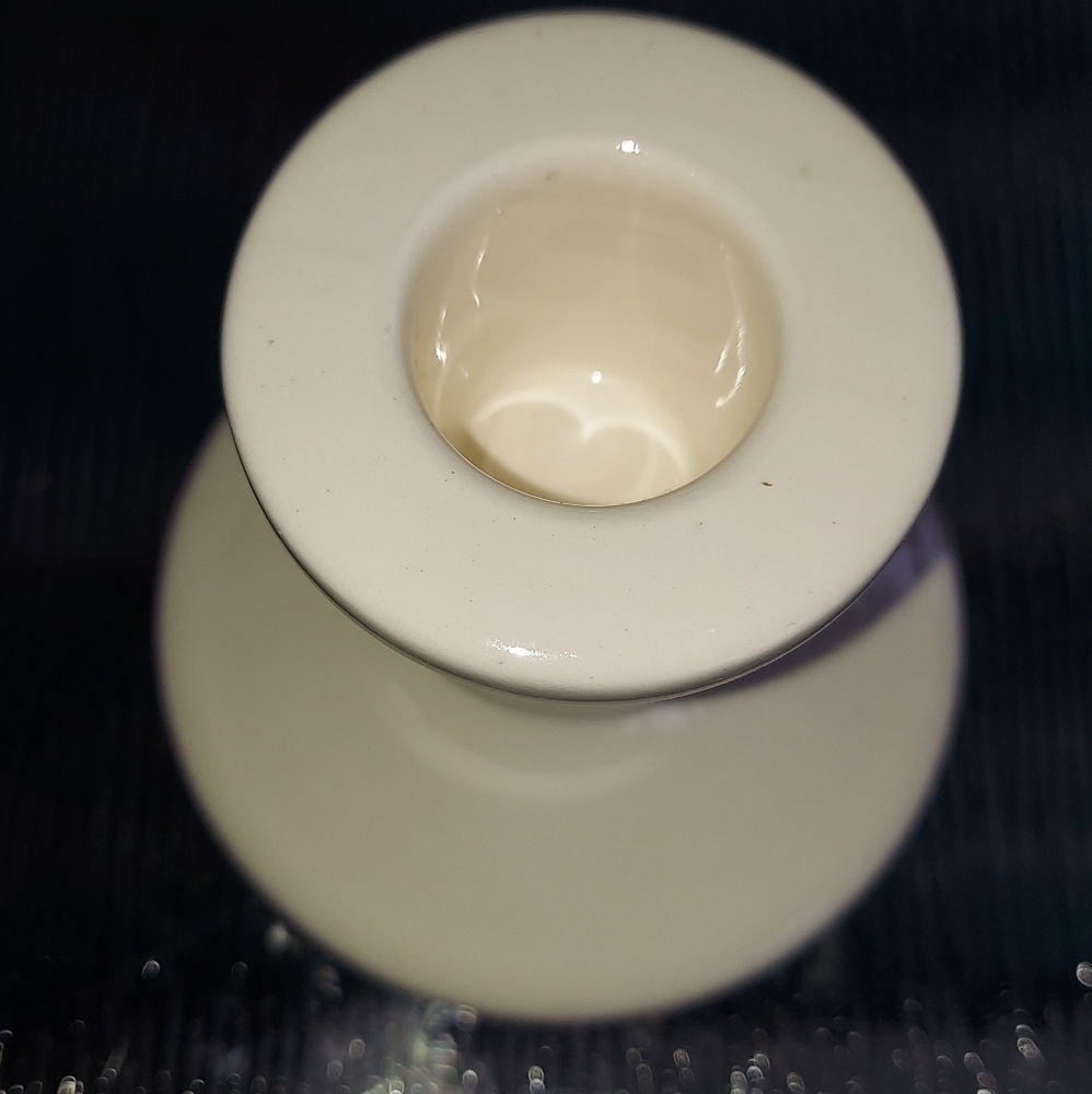 Vintage White Ceramic Candle Holder from Hechinger's